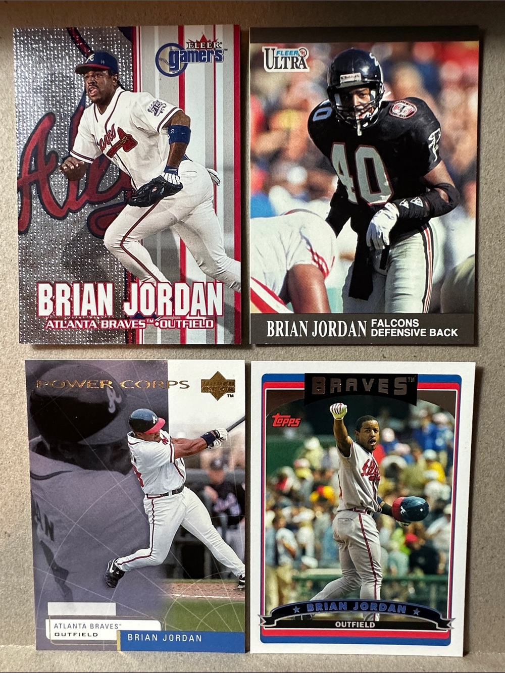 Deion Sanders & Bo Jackson 2-sport athlete lot of 16 w/ Brian Jordan - Picture 10 of 11